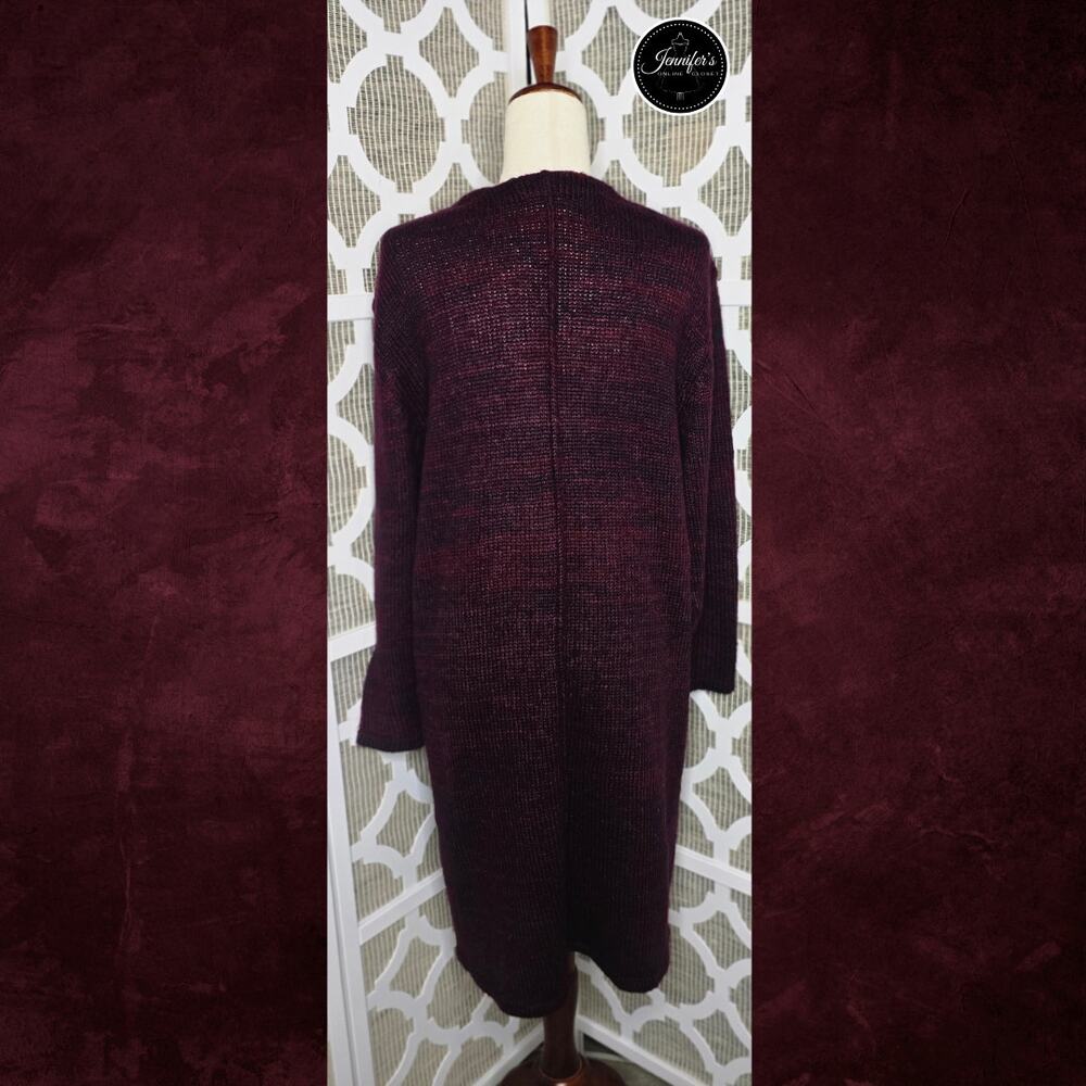 W118 by Walter Baker Red & Blue Soft Long Open Cardigan Size M - Picture 7 of 12